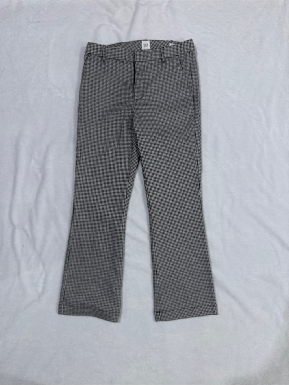 GAP Women’s Black & White Straight Leg Micro Houndstooth Pants